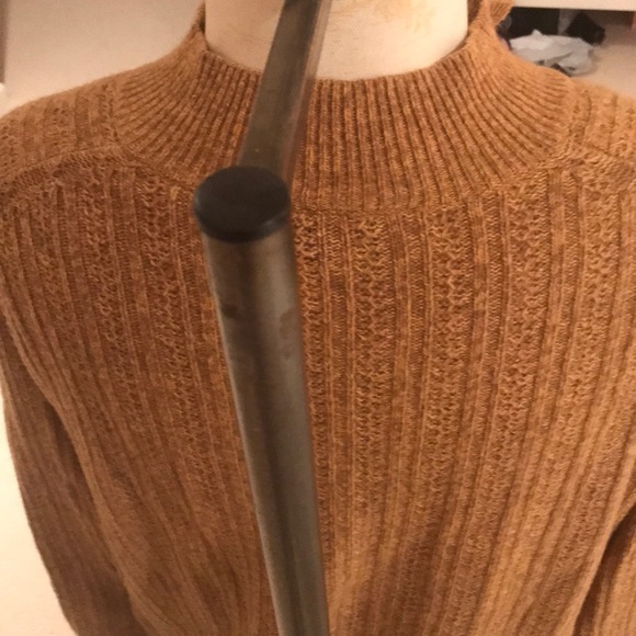 Hickey Freeman L orangey brown pullover 40% wool 3/4 zip - Picture 5 of 7
